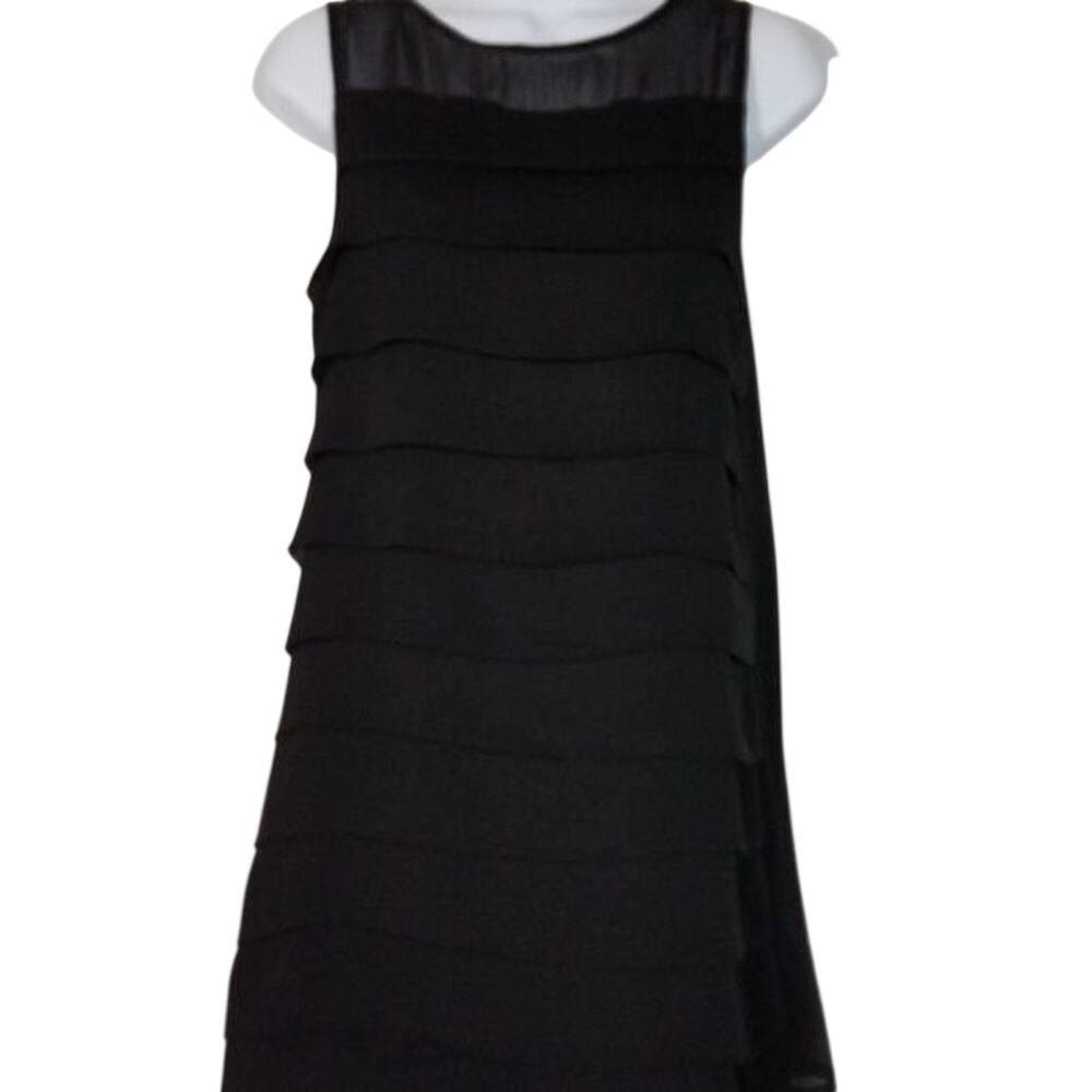 Forever 21 Lil Black Dress Layered Size 6 Polyester Lined Keyhole Back